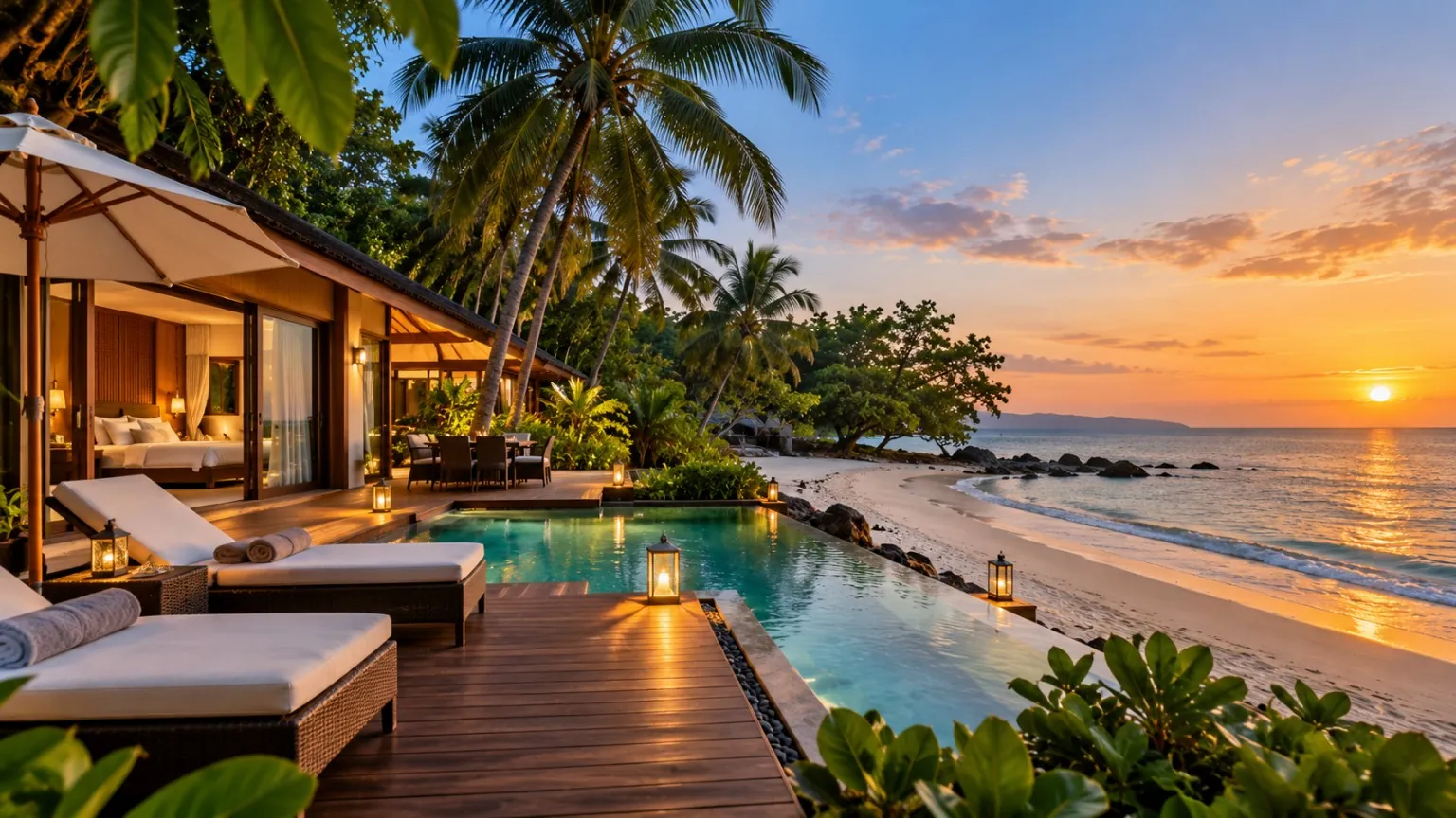 Luxury beachside resort in the Andaman Islands